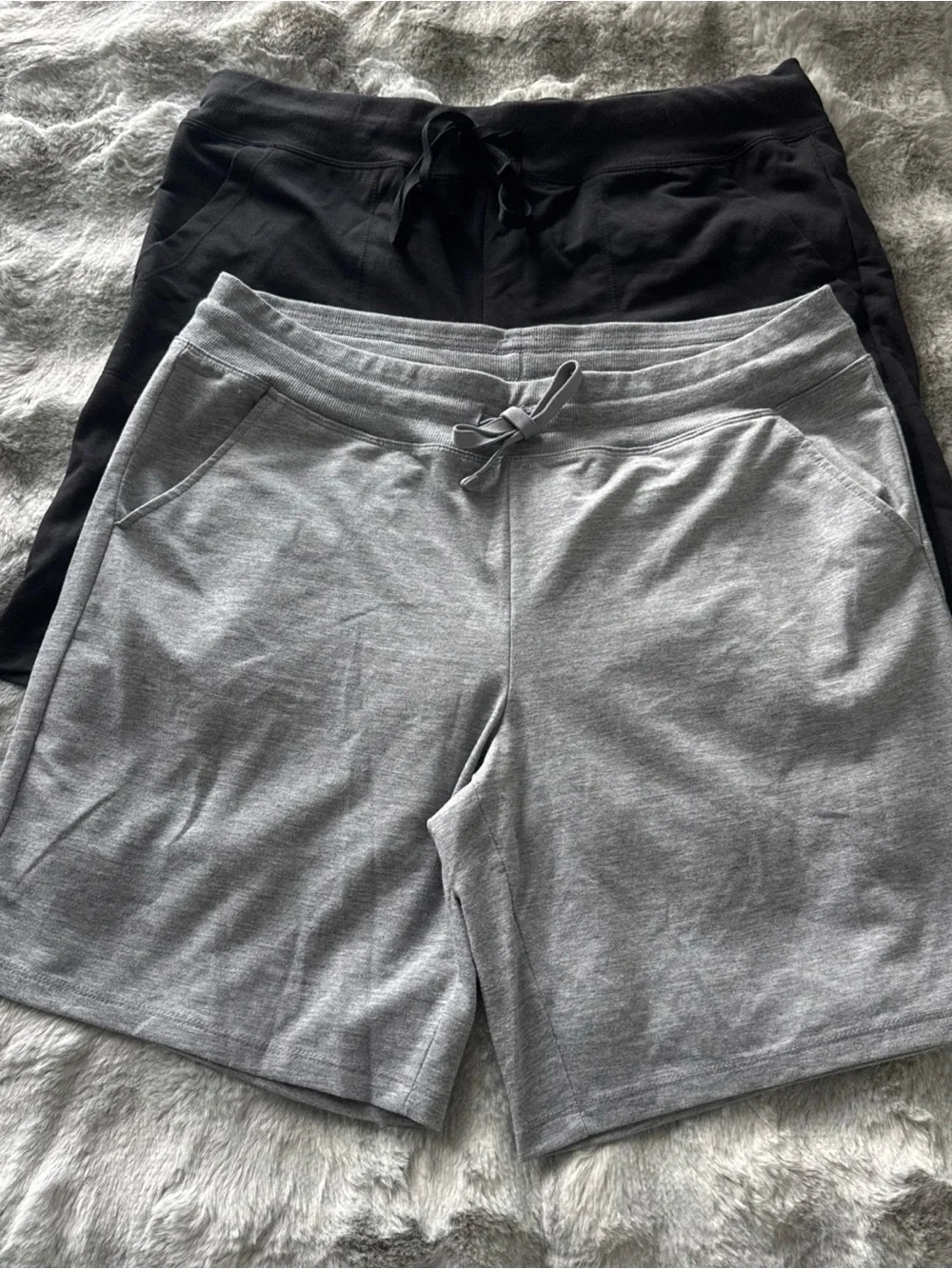 Athletic Works Black & Gray Men’s Athletic Shorts - Drawstring-0476